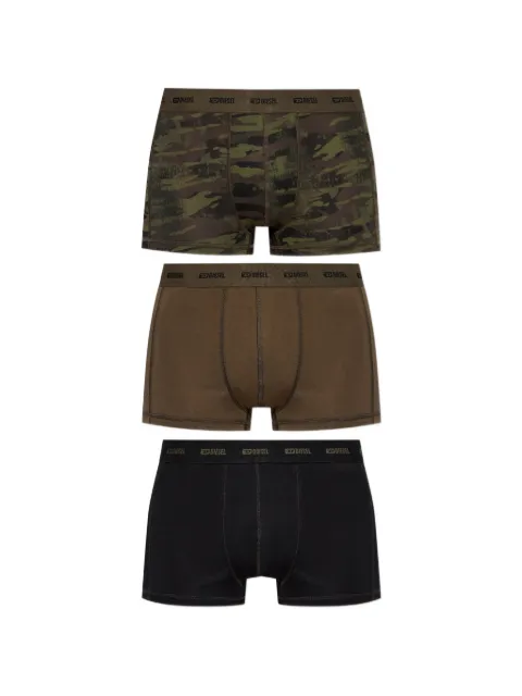 Diesel logo-waistband camouflage-print boxer briefs (set of three) Green A178320IKBL