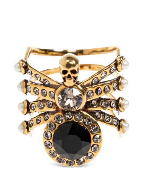 Alexander McQueen Spider crystal-embellished ring Gold 855421J160K