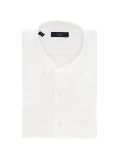 Fay button-down stretch-cotton shirt White NCMA152258SORM