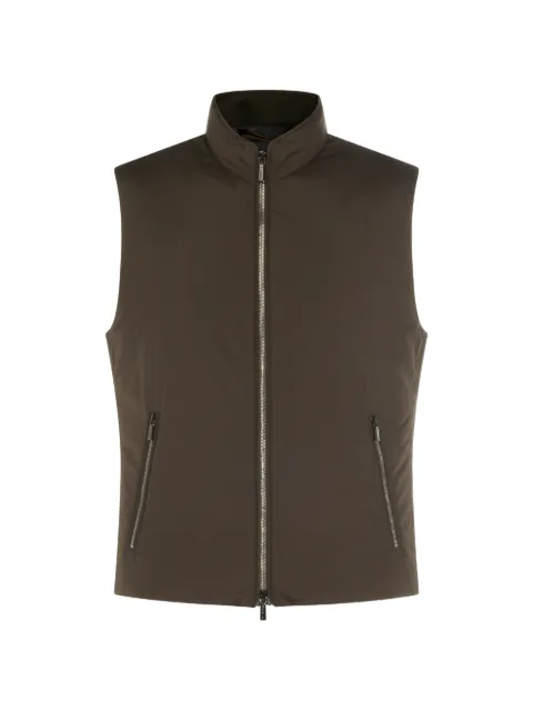Moorer high-neck zip-up gilet Brown MOUGI200315SKTU0203