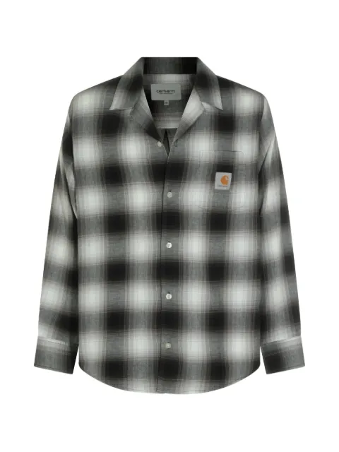 Carhartt WIP check-pattern logo-patch shirt Black I0368073TQXX