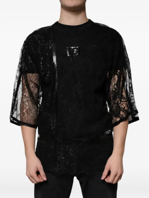 Dolce & Gabbana floral-lace T-shirt Black TSH87295