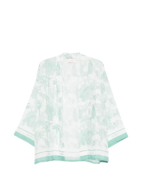 MC2 Saint Barth Carly jungle-print kimono White CYR0001