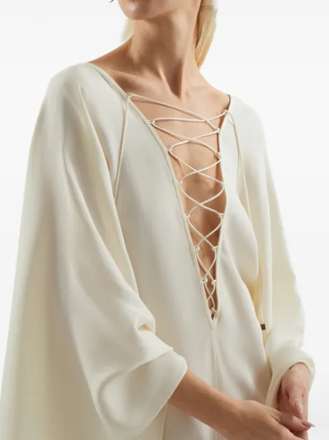 Taller Marmo Bonny fringed headscarf Neutrals TMPF2642101