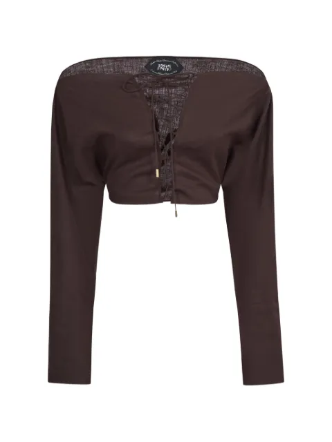 Taller Marmo Mila Desert lace-up blouse Brown TMPF2660701