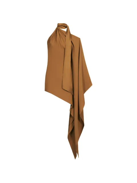 Taller Marmo Atlas asymmetric mini dress Brown TMPF2602754