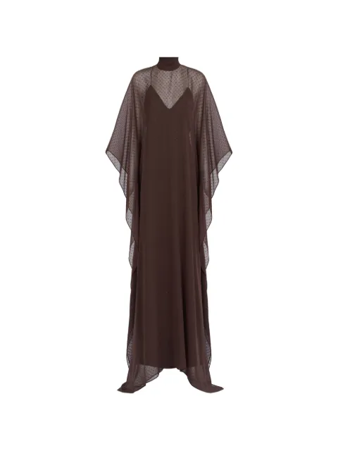 Taller Marmo Muscat fil-coupé kaftan maxi dress Brown TMPF2618701