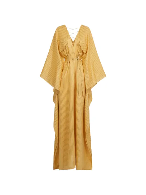 Taller Marmo Mojave lace-up kaftan maxi dress Gold TMPF2626827