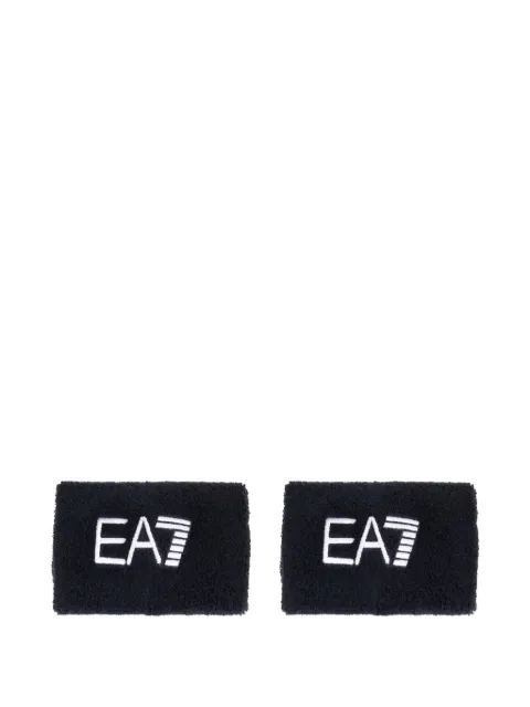 Ea7 Emporio Armani logo-embroidered wristbands (set of two) Black 7X000845AF27641
