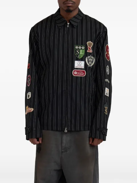 Takahiromiyashita The Soloist pinstriped patch-detail jacket Black SJ0004CSS25