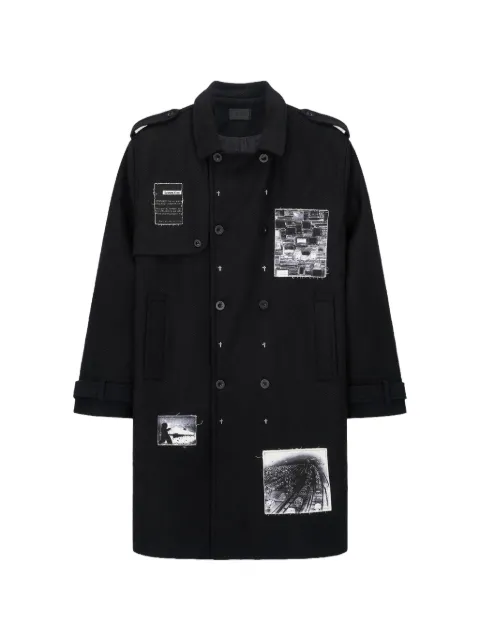 RTA Julian patch-detail trench coat Black MDGDK1101W2252BKVTP