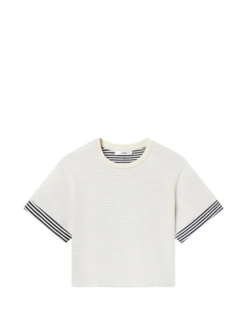 FRAME striped-cuff T-shirt Neutrals WE26JSS002