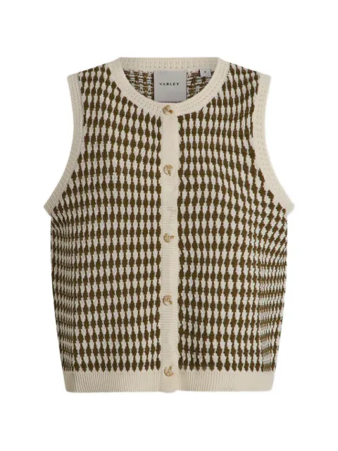Varley Aura geometric-pattern knit vest Neutrals VAR03208