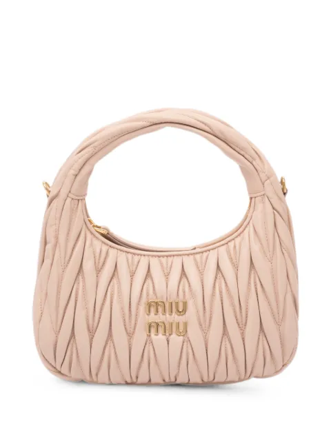 Miu Miu small Wander leather tote bag Pink 5BC125AN88VOOY