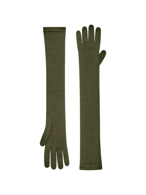 Another Tomorrow long-length cashmere gloves Green A425KT164WSMOS