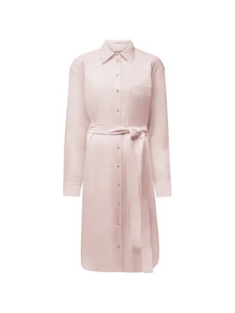 Another Tomorrow pleat back midi shirt dress Pink A125DR115CAQTZ