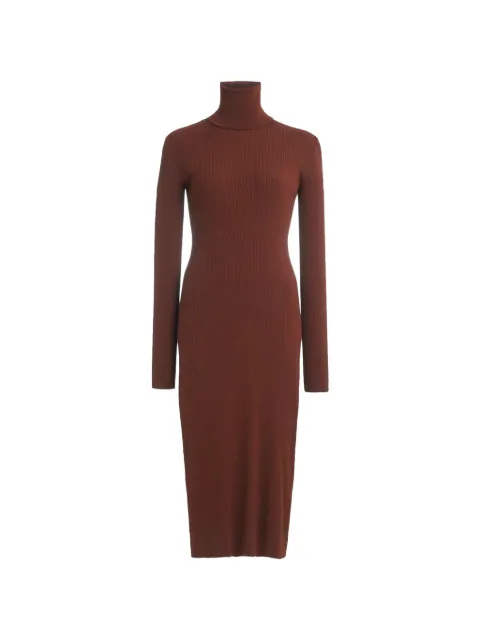 Another Tomorrow ribbed-knit turtleneck dress Brown A320KD001WVRUS