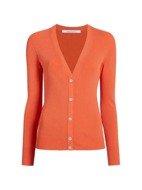 Another Tomorrow ribbed-knit cardigan Orange A222KT046VI