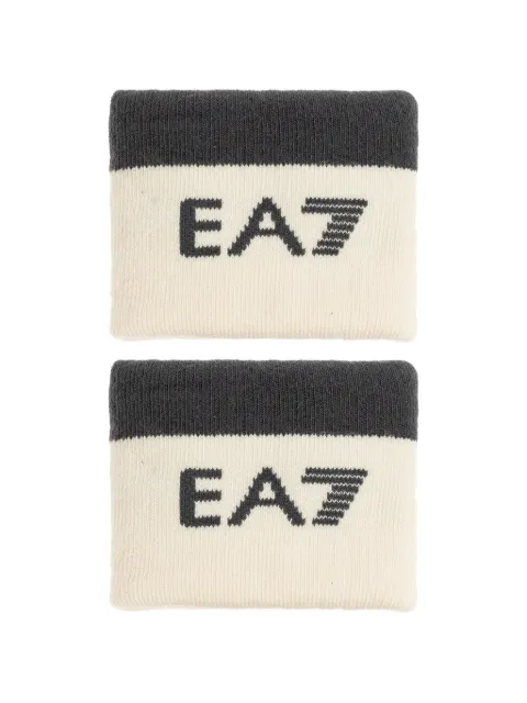 Ea7 Emporio Armani logo-print wristbands Neutrals 7W001657AF19325