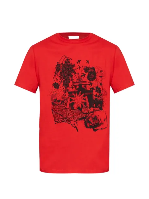 Alexander McQueen graphic-print T-shirt Red 873650QTAER