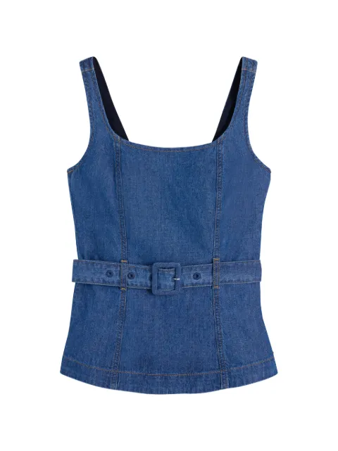 Tommy Hilfiger belted denim top Blue WW0WW49989