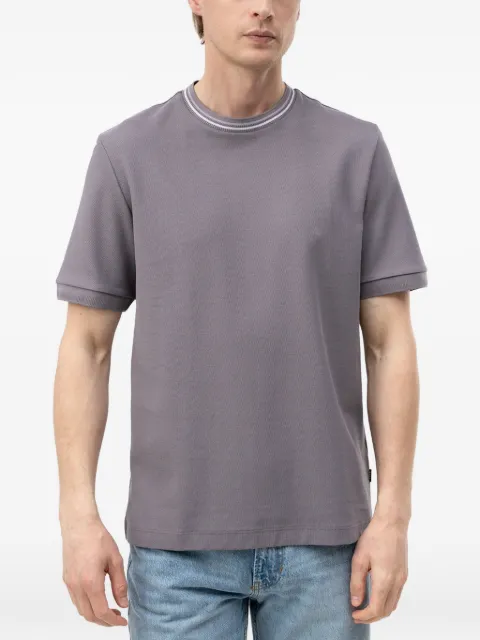 BOSS stripe-trim short-sleeve T-shirt Grey 50559847