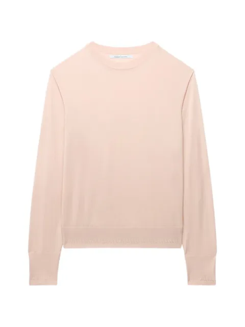 Another Tomorrow featherweight crew-neck sweater Pink A324KT129WVLPK