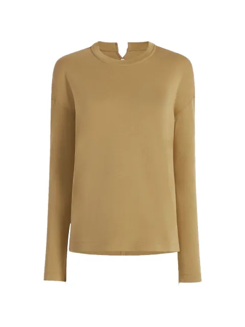 Another Tomorrow Luxe seamed long-sleeve top Brown A123CT036CO