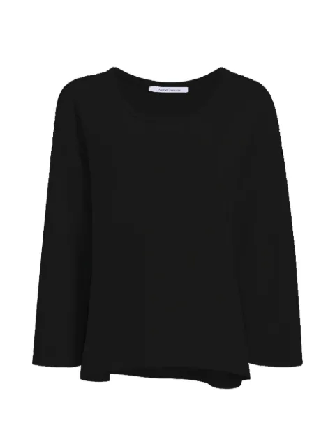 Another Tomorrow scoop-neck sweatshirt Black A423CT052CO