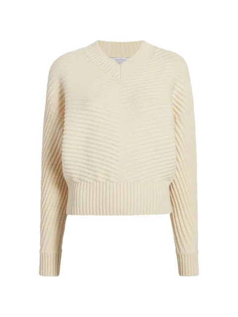 Another Tomorrow ribbed-knit dolman-sleeve sweater Neutrals A422KT057WV