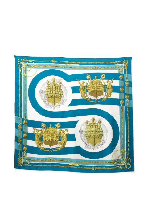 Hermès Pre-Owned 1994 Châteaux d'Arriere silk scarf Blue 15016518