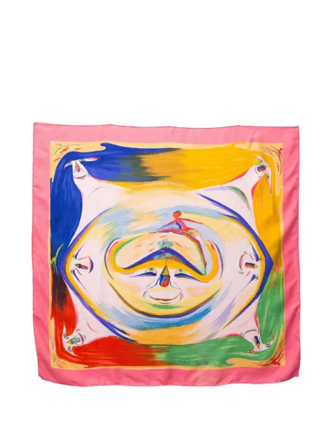 Hermès Pre-Owned 2000 Smiles in third Millenary silk scarf Pink 15016517