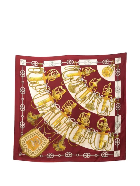 Hermès Pre-Owned 1950s Cliquetis silk scarf Red 15016516