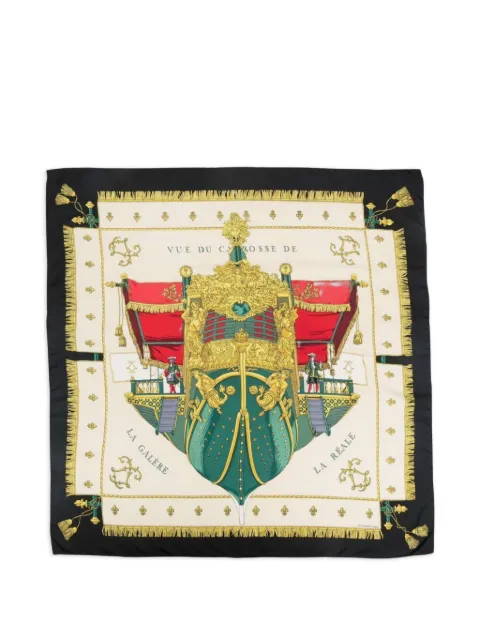 Hermès Pre-Owned 1992 Vue du Carrosse La Galère La Réale silk scarf Neutrals 15016537