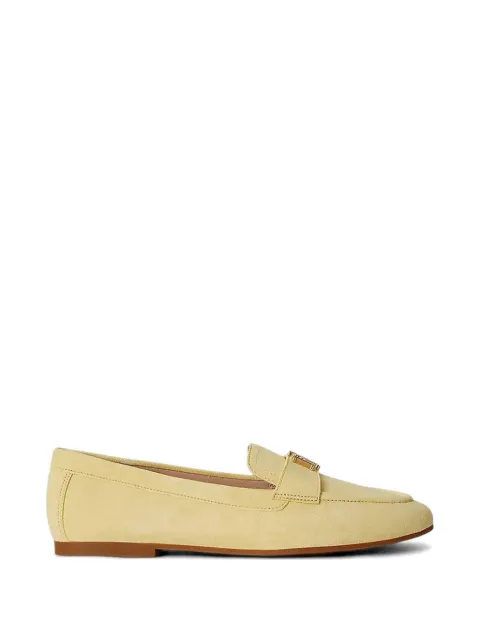 Lauren Ralph Lauren Averi III logo-plaque suede loafers Yellow 802946809015