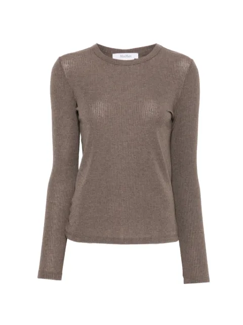 Max Mara Salmone long-sleeve T-shirt Brown 2621946031600