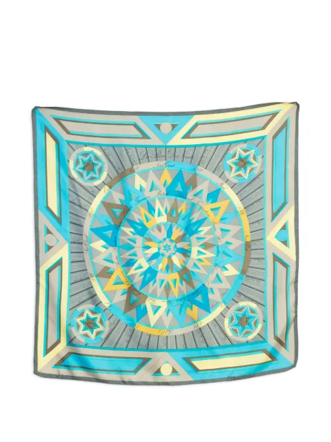 Hermès Pre-Owned 2012 La rose des vents silk scarf Blue 15016524