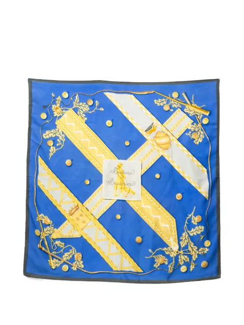 Hermès Pre-Owned 1960s Boutons et Baudriers silk scarf Blue 15016519