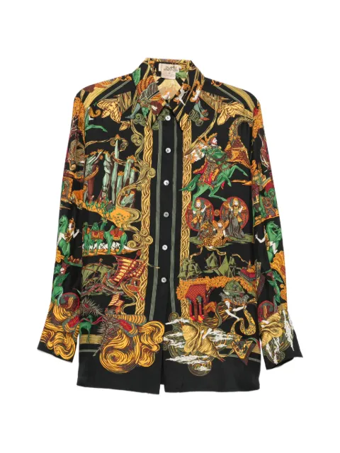 Hermès Pre-Owned 1990s silk shirt Black HE1200BSP