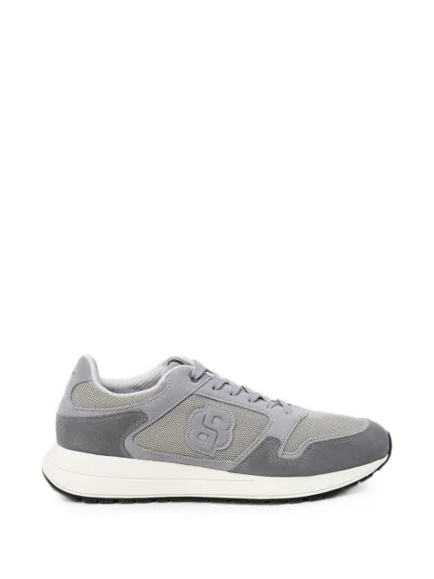 BOSS logo-patch panelled sneakers Grey 50554612