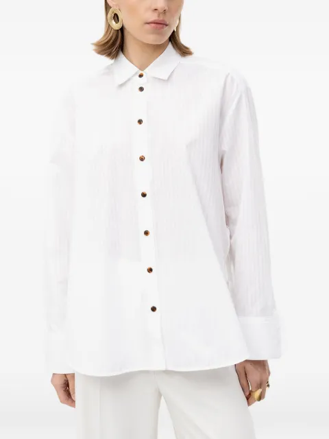 HUGO vertical-stripe long-sleeve shirt White 50559507