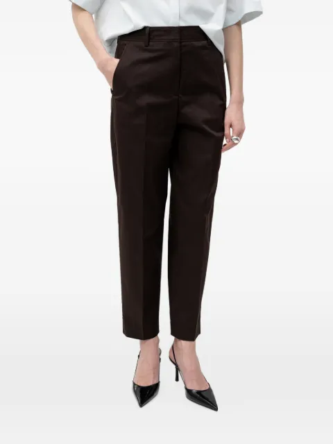 BOSS pressed-crease straight-leg trousers Brown 50555621