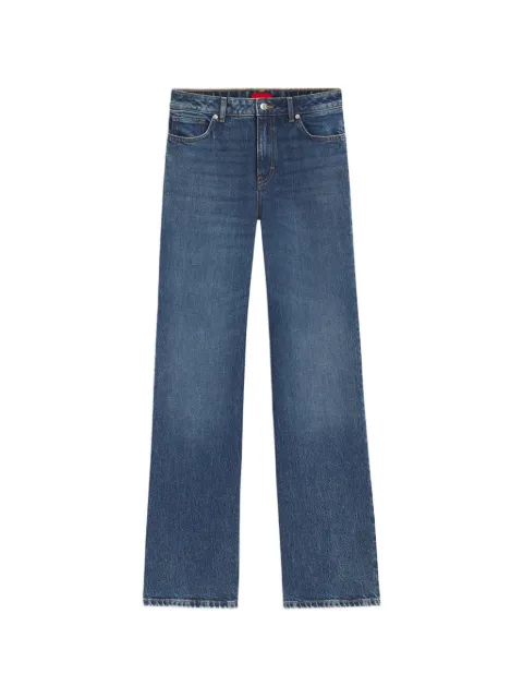 HUGO logo-patch straight-leg jeans Blue 50557008