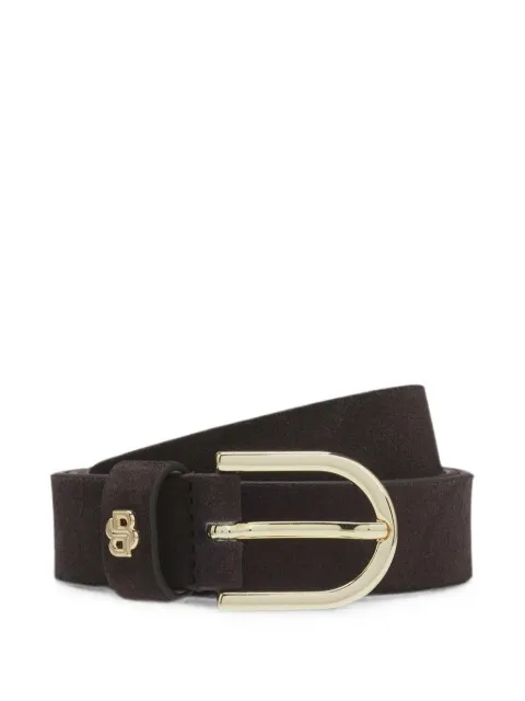 BOSS logo-plaque buckle-fastening belt Brown 50522643