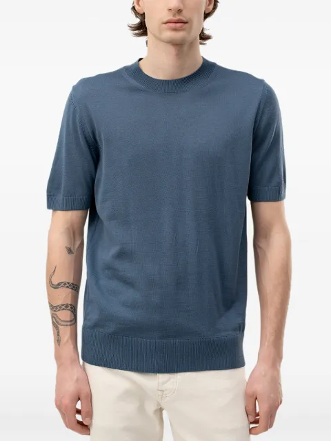 BOSS short-sleeve ribbed-trim sweater Blue 50560476