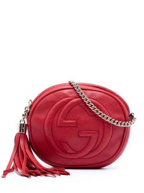 Gucci Pre-Owned 2016-2026 Mini Pebbled Calfskin Soho Chain crossbody bag Red U4ZF69R68C1HZFOO