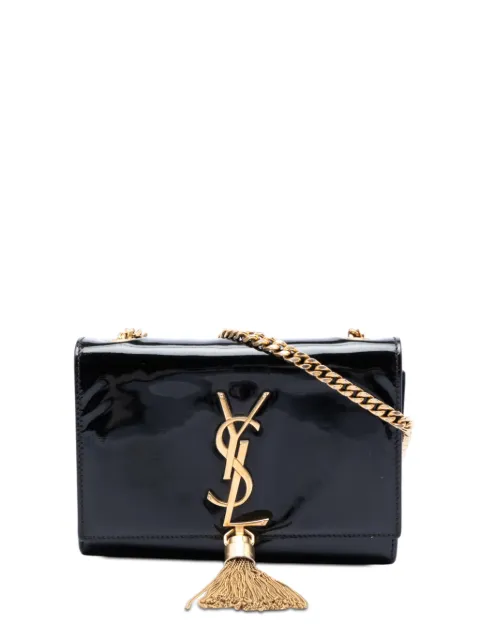 Saint Laurent Pre-Owned 2014 Small Patent Monogram Kate Tassel crossbody bag Black QACEO7BJ7SUTS1UD