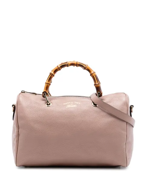 Gucci Pre-Owned 2016-2026 Medium Calfskin Bamboo Shopper Boston Bag satchel Brown QII4EI34YKII5JLY