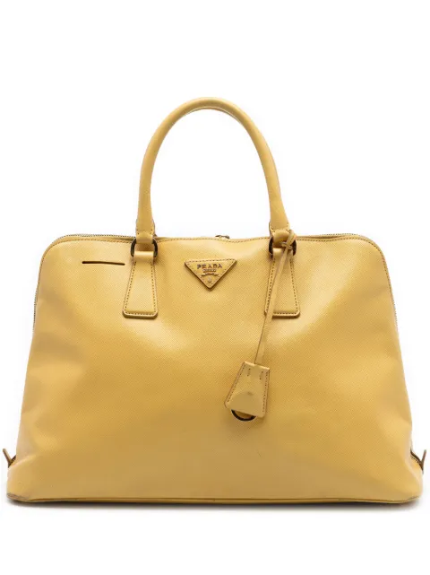 Prada Pre-Owned 2010-2026 Large Saffiano Lux Promenade satchel Yellow IB6D4VG2AYOBLT46