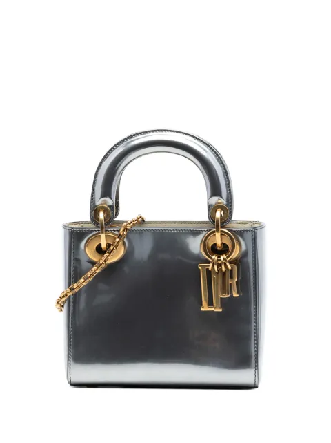 Christian Dior Pre-Owned 2018 Mini Metallic Patent Lady Dior satchel Silver F9JNSG57VIIO52XY